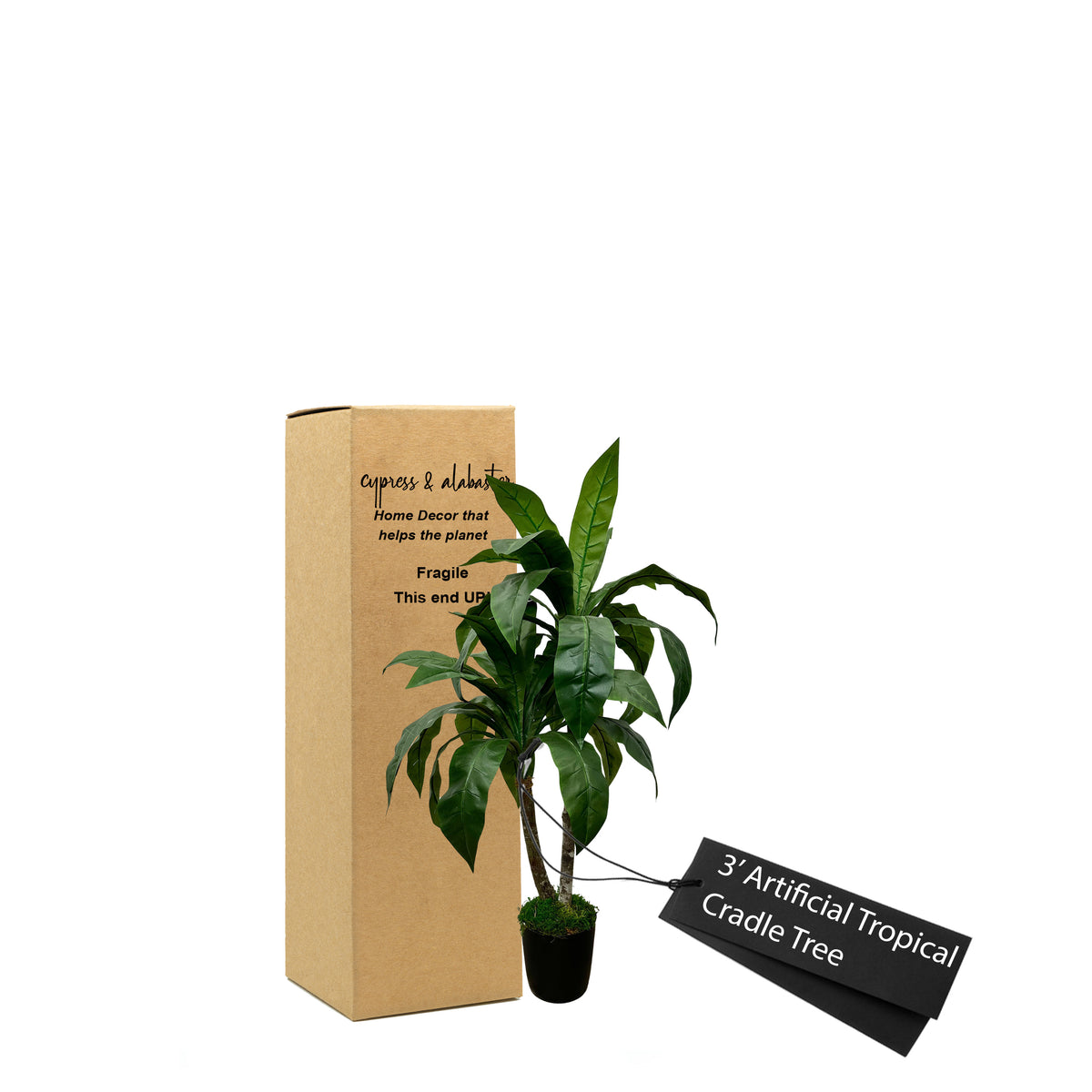 3' Artificial Tropical Cradle Tree – Cypress and Alabaster